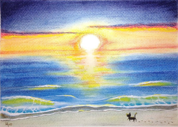 最高のコレクション 海 イラスト 色鉛筆 簡単 たつく