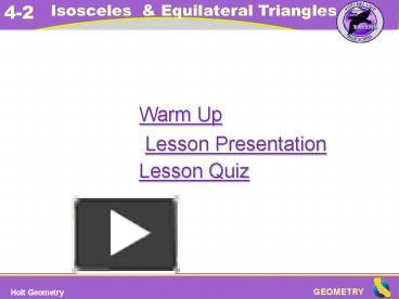 Geometry is a field of mathematics that studies shape, size and relative positions of figures. Ppt Holt Geometry Powerpoint Presentation Free To View Id 61c45a Zjg3y