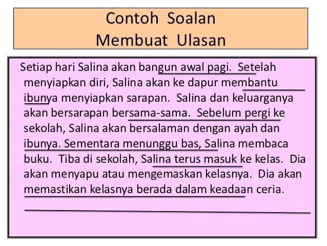 Contoh Soalan Karangan Ulasan Tingkatan 1 - Persoalan s