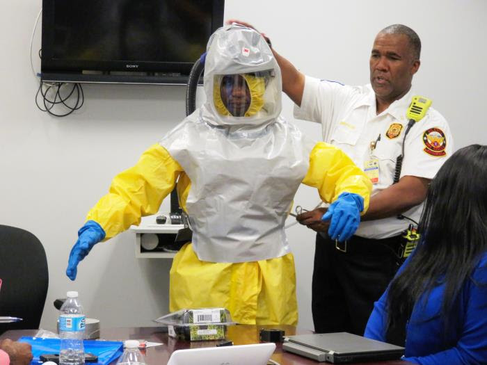 Man in personal protective equipment