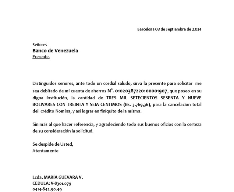 Carta De Saldo Ejemplo - Best Quotes m
