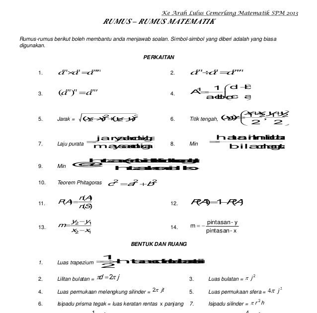 Kertas Soalan Pt3 Matematik - Surasmi C