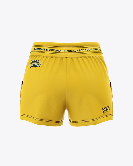 Download Free Women's Sport Shorts Mockup - Back View (PSD ...