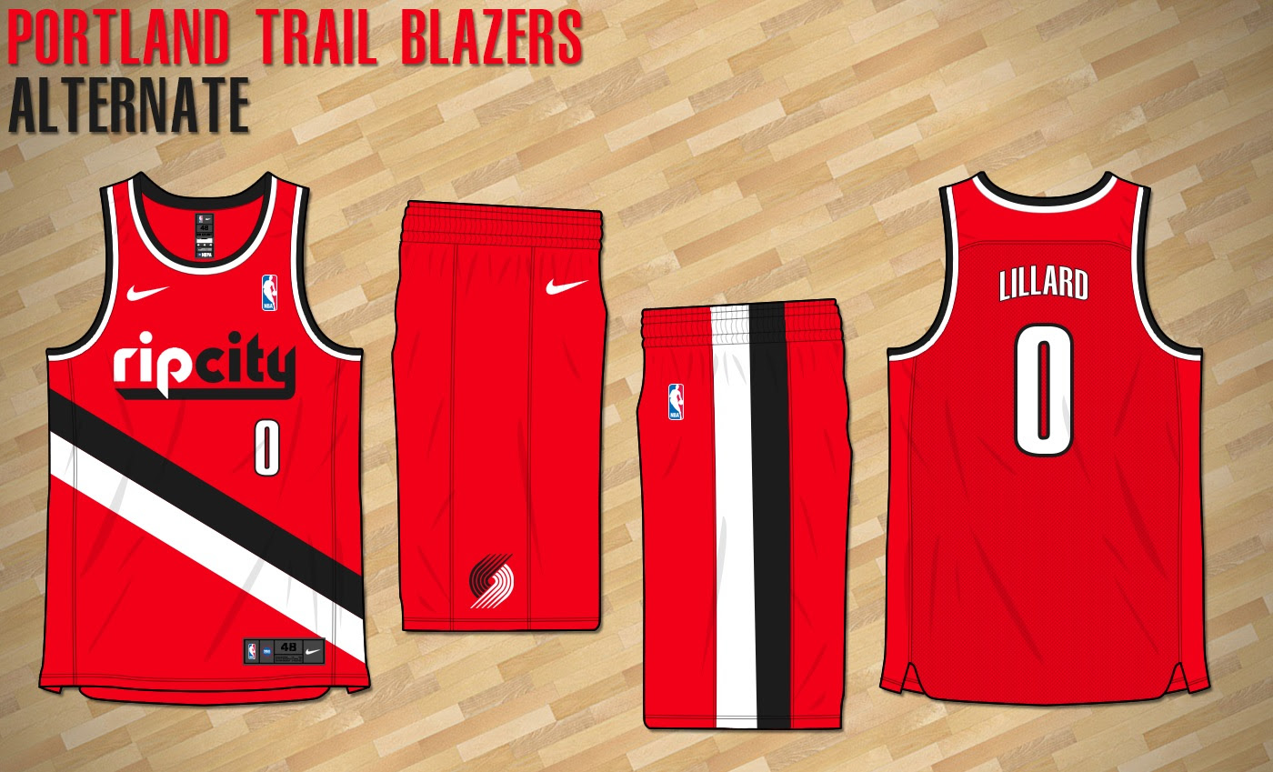 Portland trail blazers jersey : Portland Trailblazers Rip City Uniform Concept Ripcity