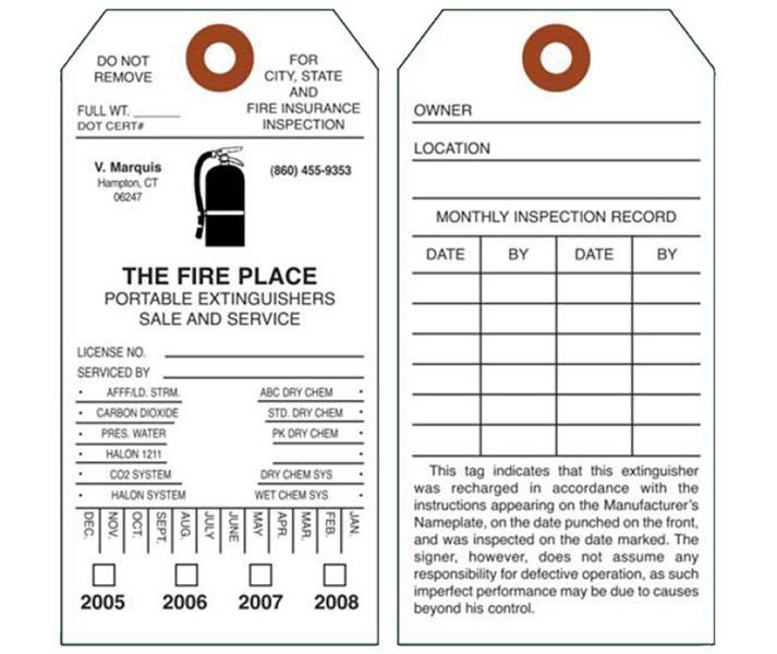 In today's article, we share a quick checklist that you can use to ensure your household extinguisher is always in. Item Ft 1483 Monthly Fire Extinguisher Inspection Tag On Universal Tag