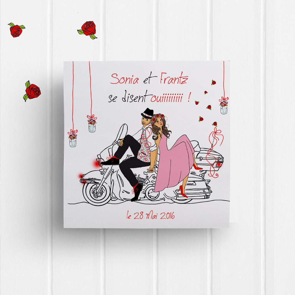 Produit personnalisé) possibilité d'insérer une photo sur l'intérieur gauche. Faire Parts Personnalises Mariage