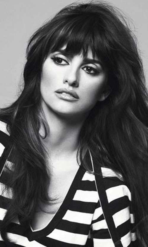 The expertly smoothed bangs have been whisked to the side for a decidedly flirty appearance. 20 Fabulous Long Layered Haircuts With Bangs Pretty Designs