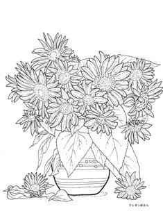 トップ100 ひまわり 塗り絵 花 簡単 最高のぬりえ