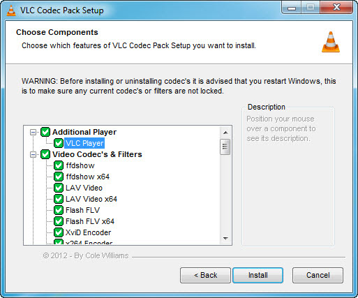 The media player codec's explained: Vlc Codec Pack For Microsoft Windows