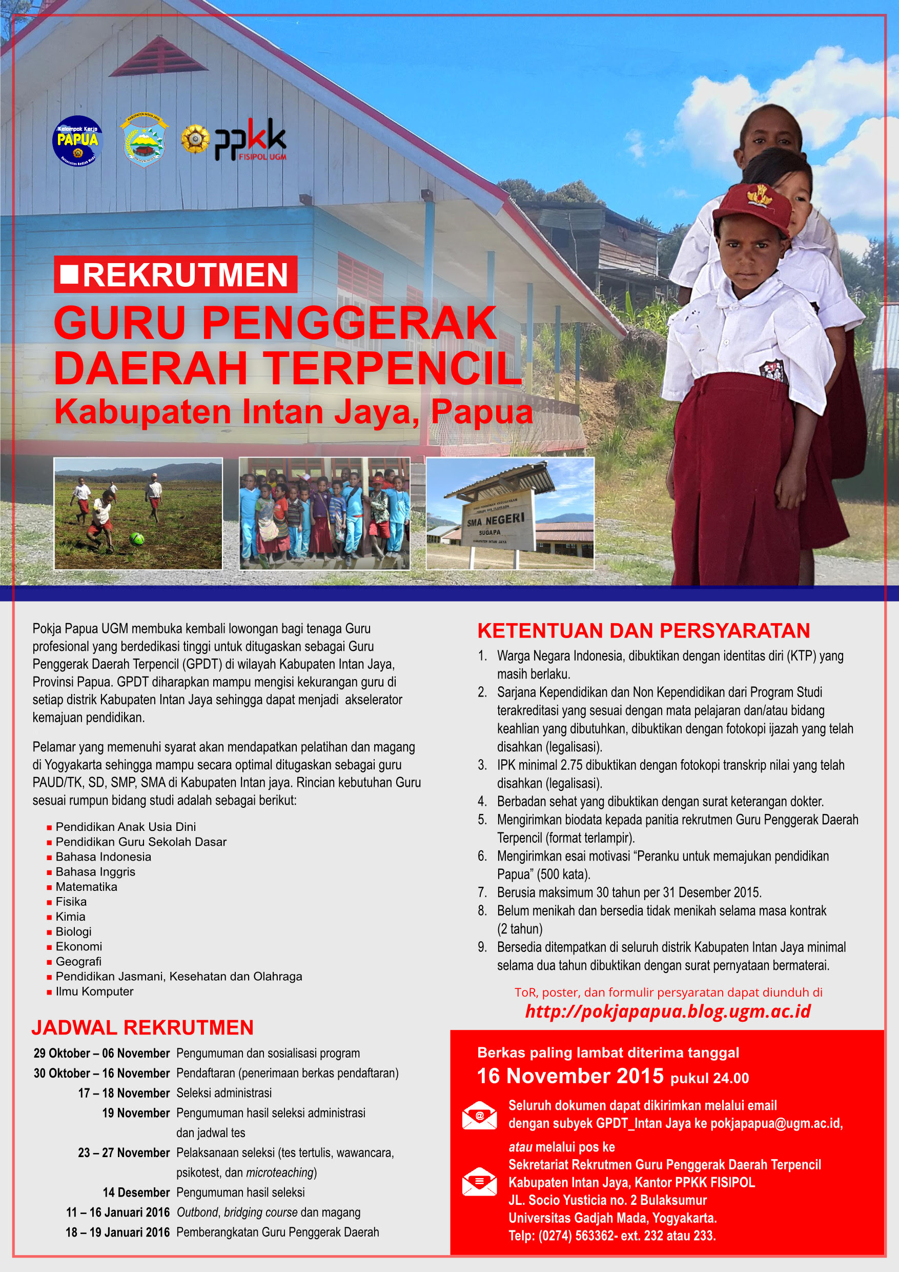 Rekrutmen Guru Penggerak Daerah Terpencil Kabupaten Intan Jaya