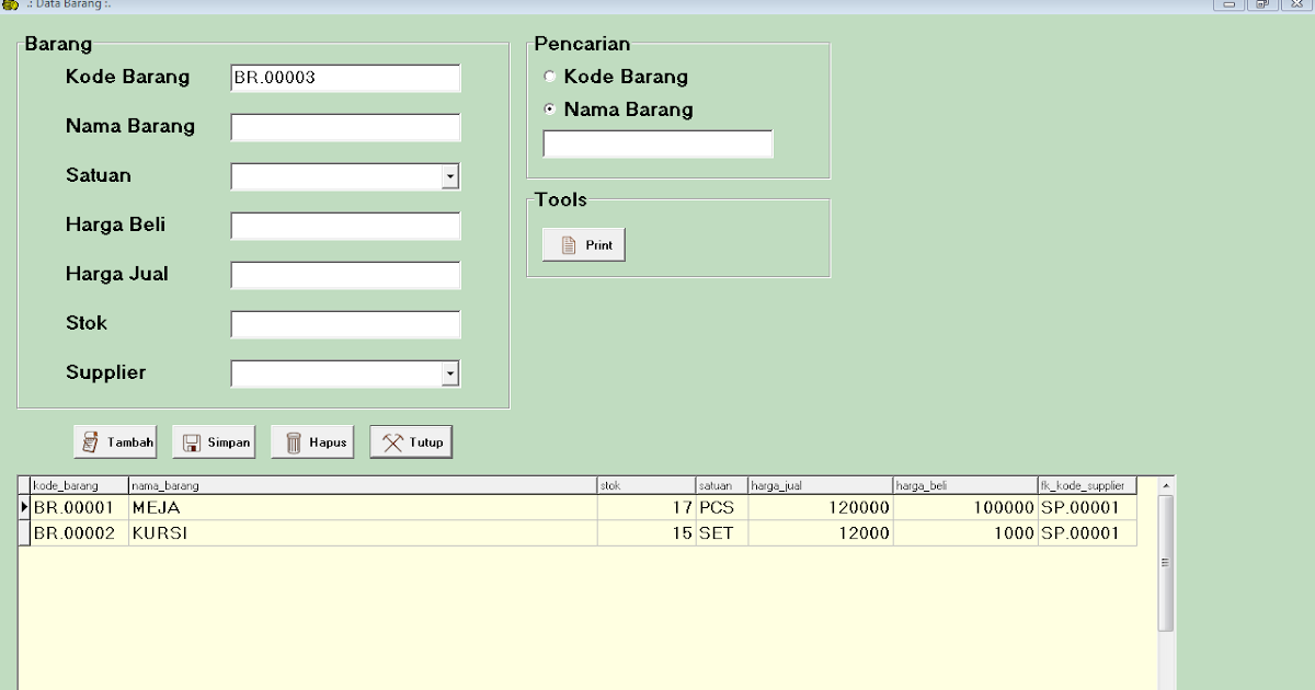 Membuat Tutorial Program Aplikasi Penjualan Makanan Dengan Visual