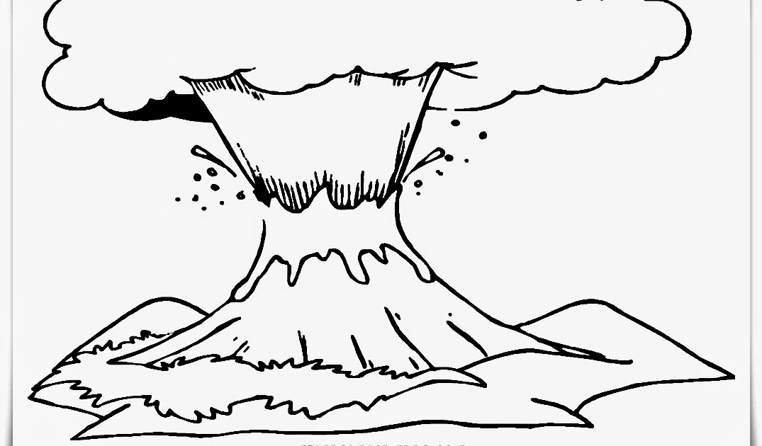 Mewarnai Gunung  Meletus  O Warna