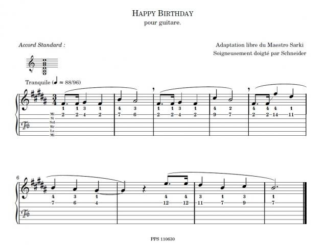 Joyeux Anniversaire Ukulele Tab Galatics