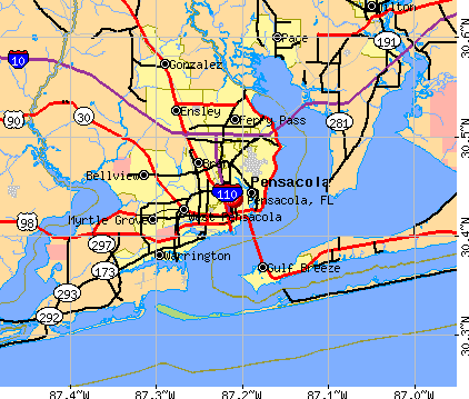 Zip Code Map Pensacola Fl Florida Map 2018: Pensacola Florida Zip Code Map