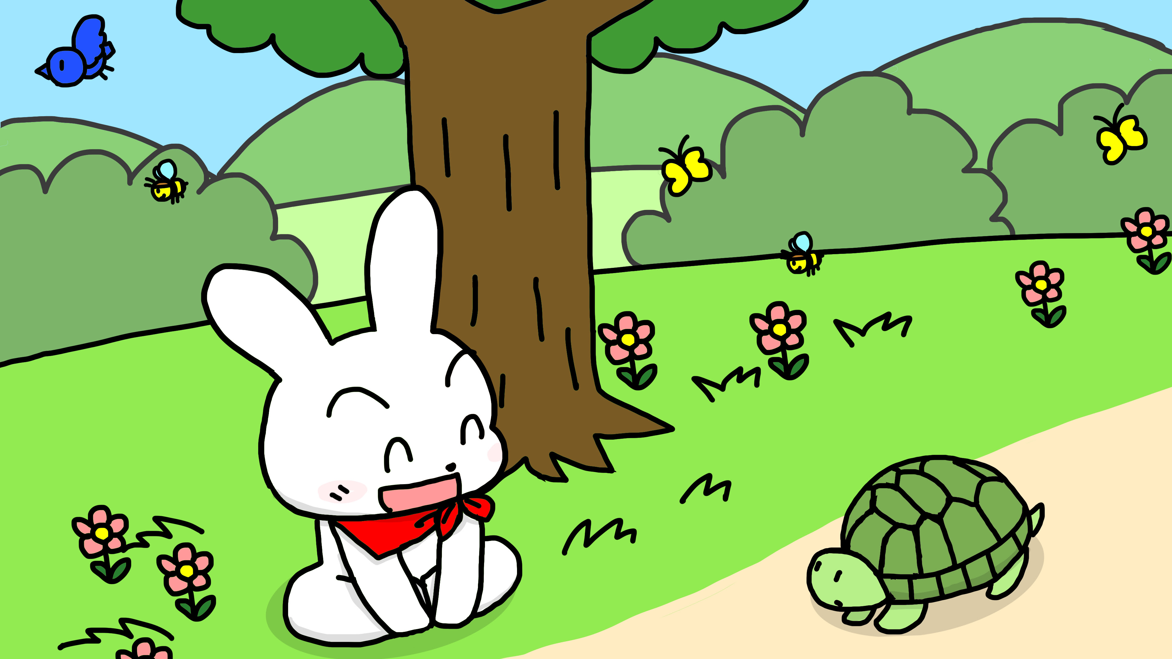 ディズニー画像のすべて ロイヤリティフリー走る うさぎ と かめ イラスト