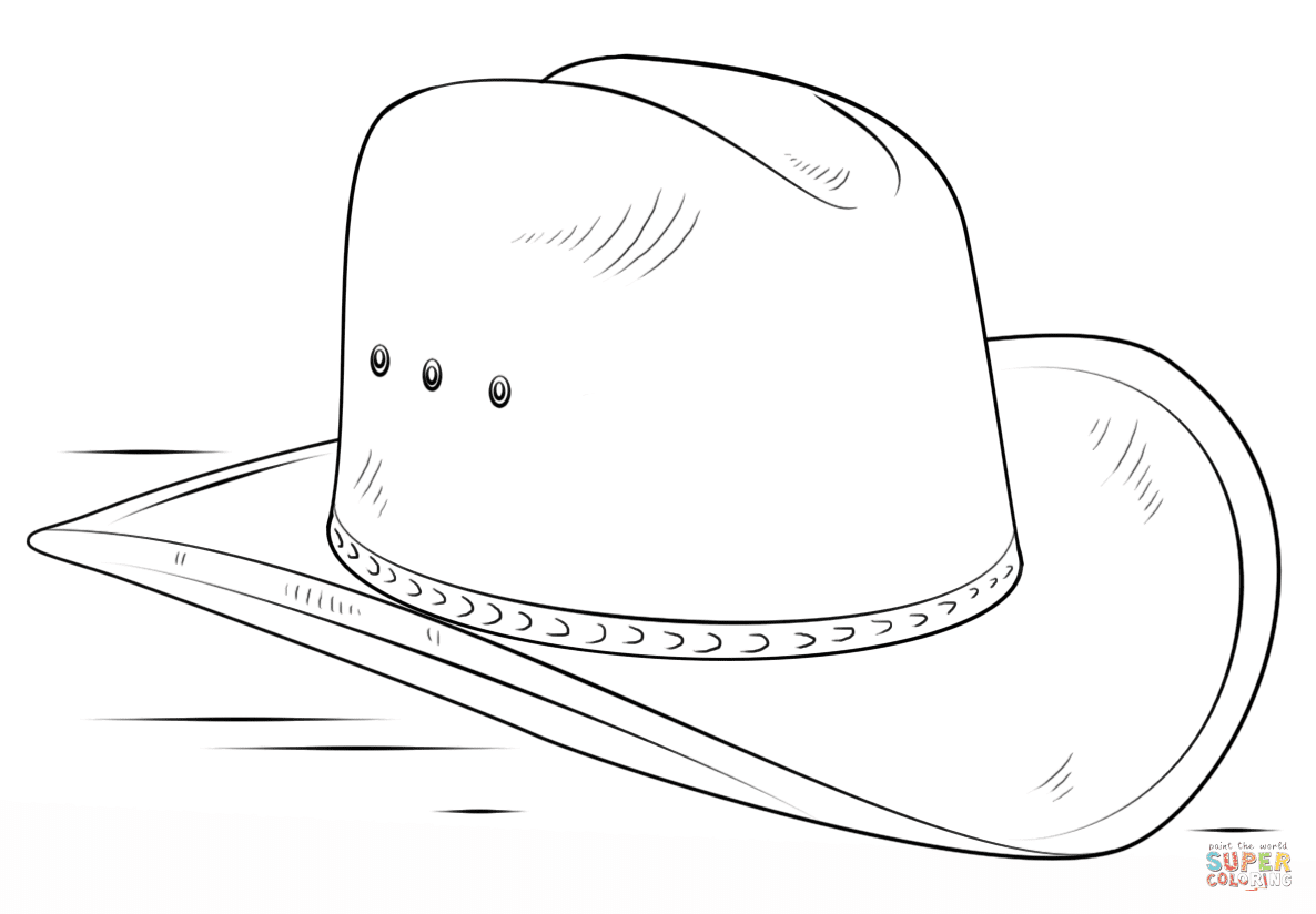 Dibujo De Sombrero De Cowboy Para Colorear Dibujos Para Colorear