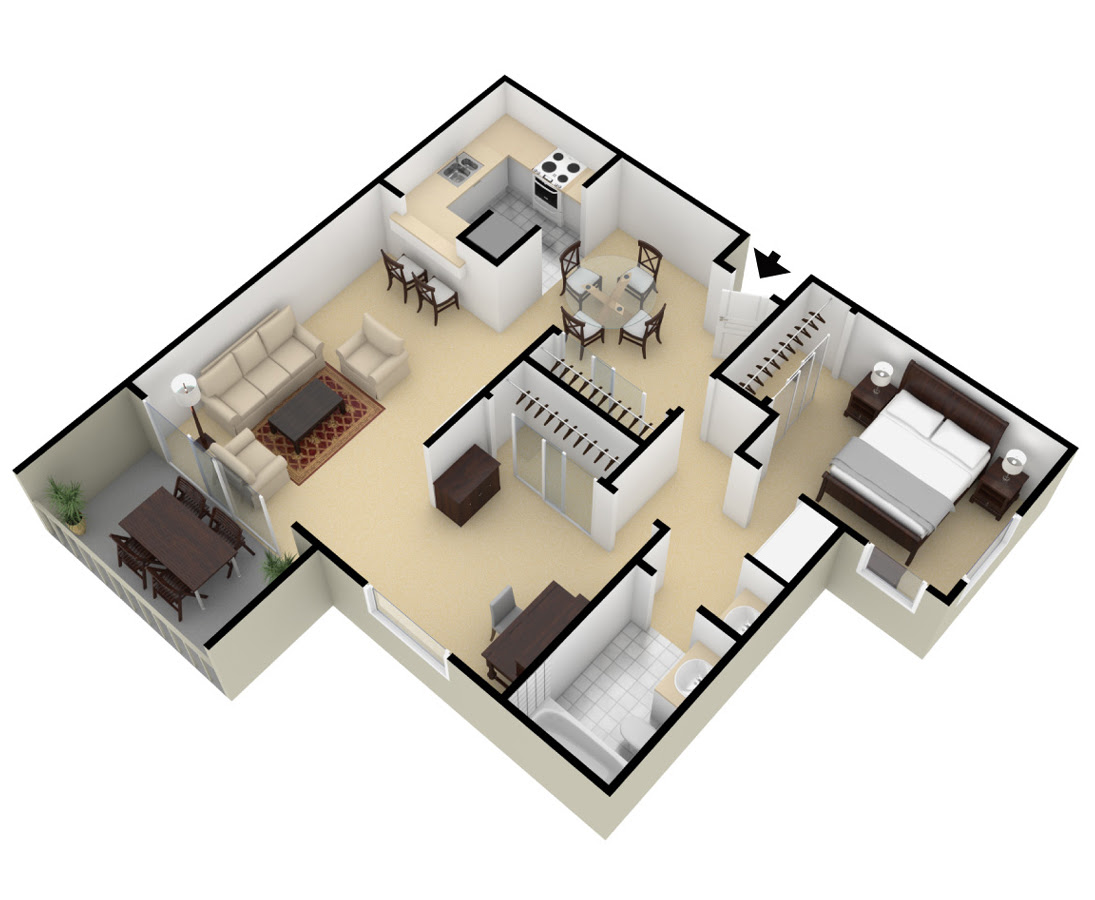 Large 1 Bedroom Apartment Floor Plans - Joeryo ideas