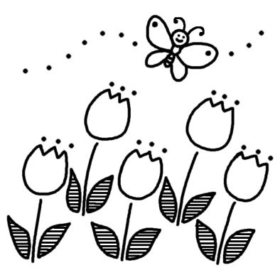 最新のhdかわいい チューリップ イラスト 白黒 ただのディズニー画像