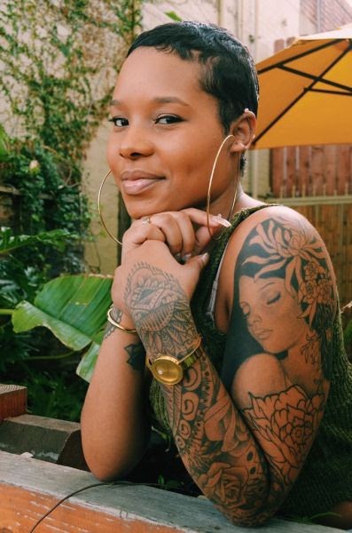 Sleeve Tattoo On Black Women