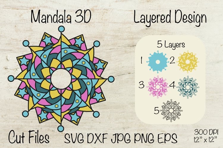 Download 3D Mandala Alphabet Svg Free - Layered SVG Cut File