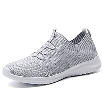 TIOSEBON Women’s Lightweight Casual Walking Athletic Shoes Breathable Running Slip-On Sneakers 5 US Gray