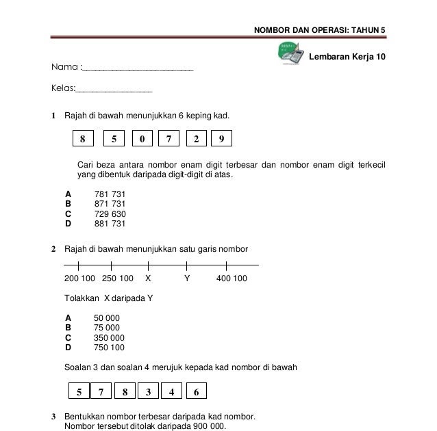 Soalan Matematik Darab Tahun 1 - Viral Blog v