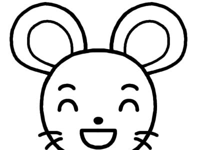 かわいいディズニー画像 動物 顔 イラスト 白黒