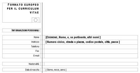 You can use this cv template as a. Curriculum Vitae Europass In Inglese Compilato