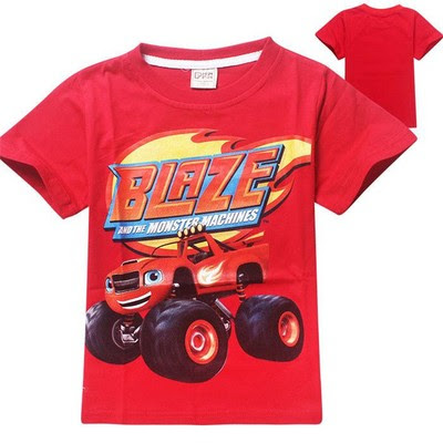 Cheap Price New Blaze Monster Machines Kids Boys Girls Clothes Top Short Tshirt Size 3T4T