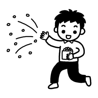ロイヤリティフリー節分 2 月 イラスト 白黒 アニメ画像