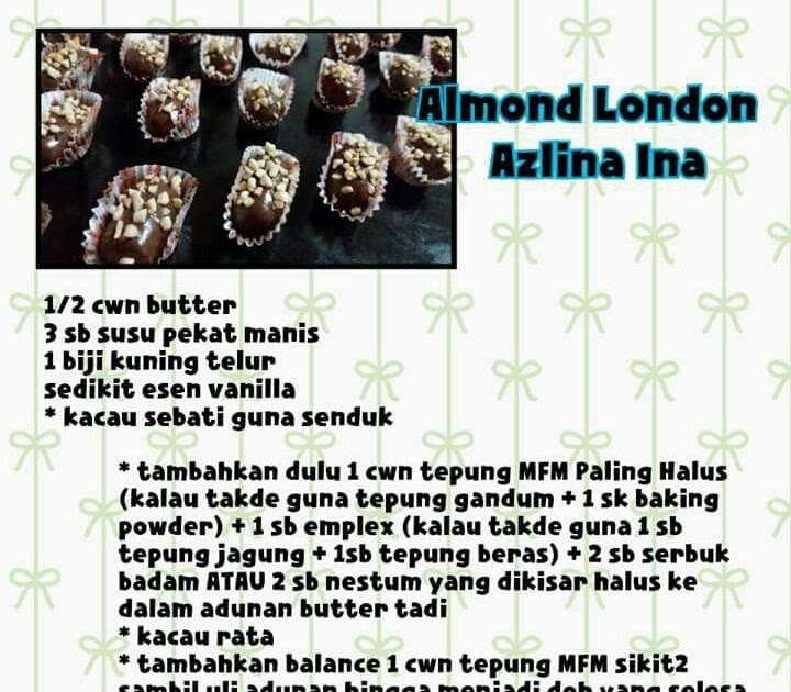 Resepi Almond London Tanpa Almond - Gapura P