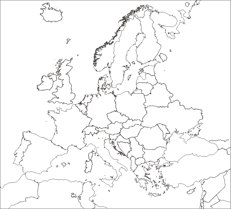 Outline Map World Countries