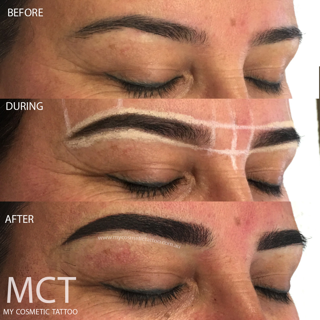 Semi eyebrow tattoo before and after photos usually confuse people that the immediately resulting color is likely to be the same forever; Eyebrow Tattoo Feathering My Cosmetic Tattoo