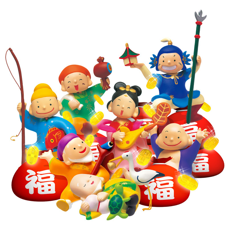 ベスト七福神 イラスト かわいい 日本のイラスト