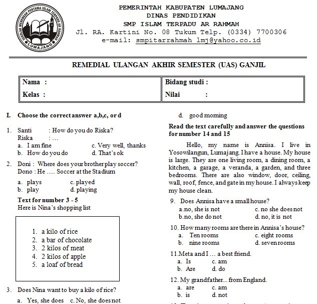 Good Soal  Try Out Bahasa  Inggris  Kelas  12  Dan Kunci Jawaban