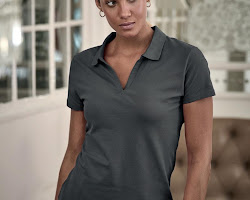 V-neck polo shirt