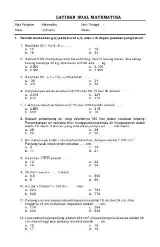 Soal Ujian Matematika Kelas 11 Semester 2 - Ilmu Pelajaran