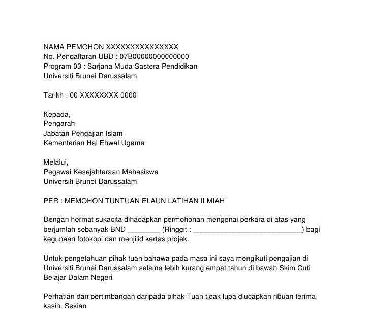 Surat Rasmi Permohonan Ganti Rugi - Kecemasan 3