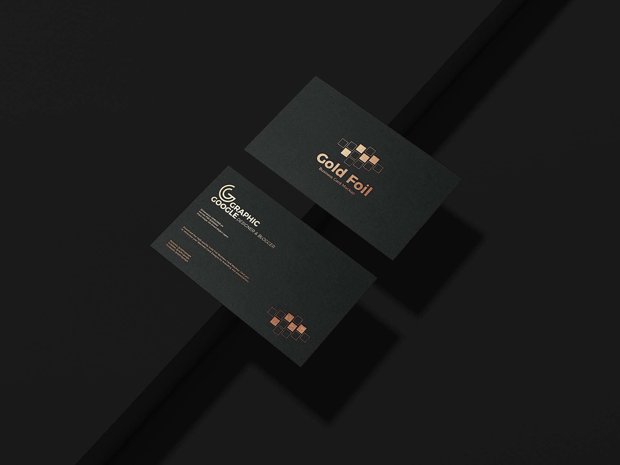 Download Free Gold Foil Business Card Mockup Psd
