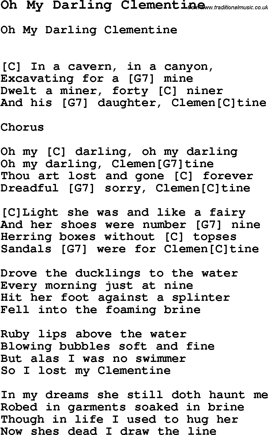 My Darling Clementine Lyrics Lyricswalls