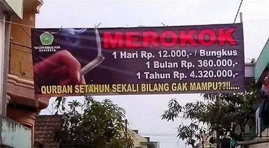 "WAJIB BACA NIH..!!! Merokok 1 Bungkus Sehari Mampu. Tapi Qurban Setahun Sekali Bilang Gak Mampu..!!! Tolong Bantu " SHARE " agar Banyak Orang Tau..