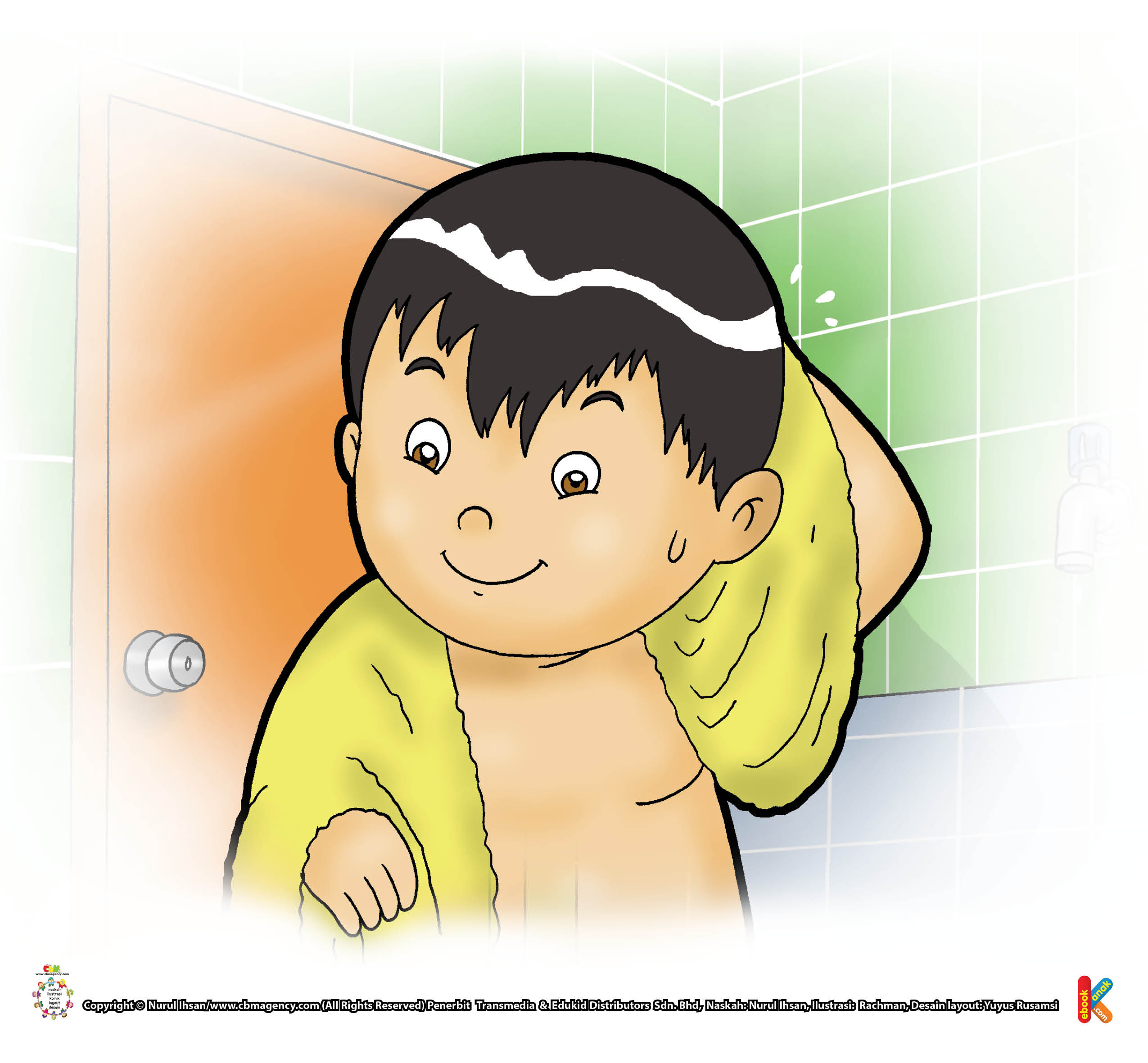  Gambar  Kartun Anak Mandi  Top Gambar 