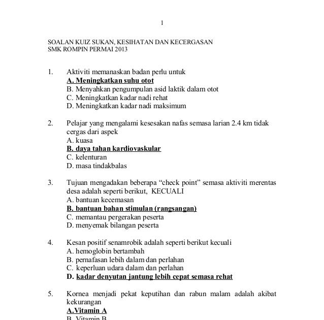 Contoh Soalan Kuiz Kemerdekaan Dan Jawapan - Soalan bc