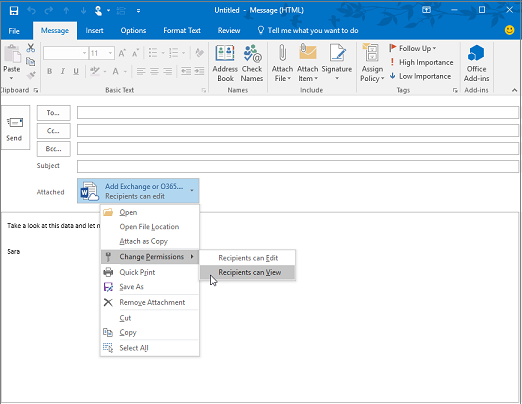 Microsoft Office Tutorials: Attach files or insert ...