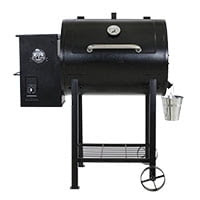 Wood fired pellet grill with flame broiler