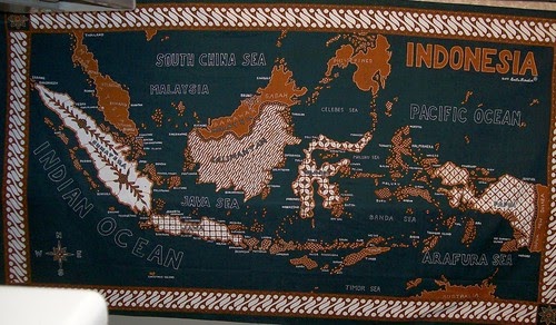 World Embroideries Batik  map  of Indonesia 
