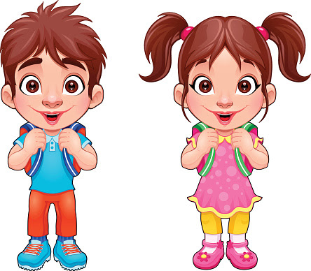 Baby Twins Boy And Girl Cartoon