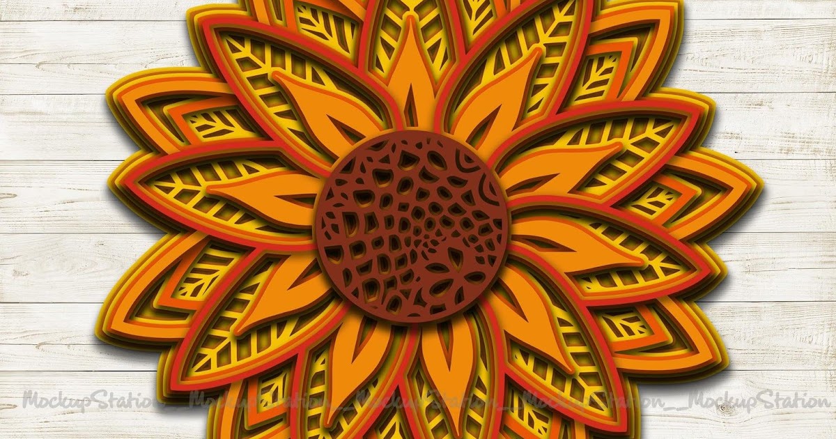 Download Free Layered Sunflower Mandala Svg Project - SVG Layered