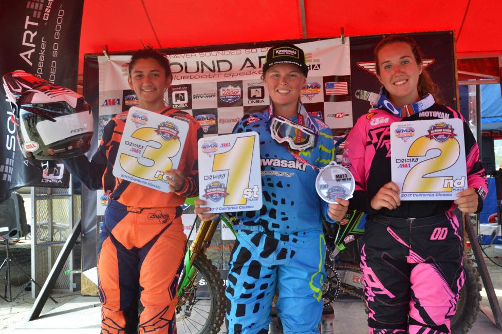 Kylie Fasnacht, Eve Brodeur and Jamie Astudillo filled out the podium for Round 3 of the Onsia WMX Championship.