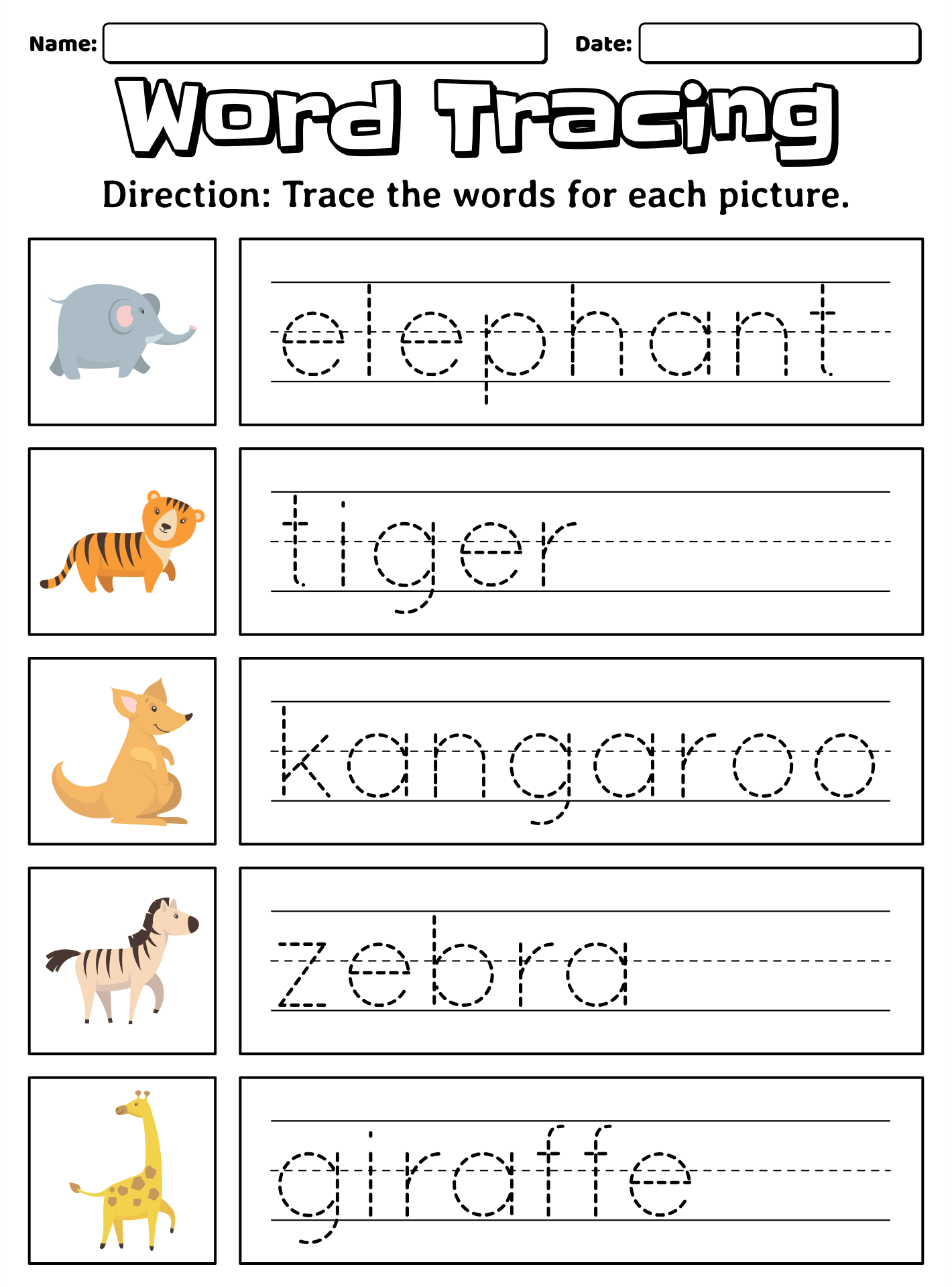 48 free name tracing worksheet for preschool